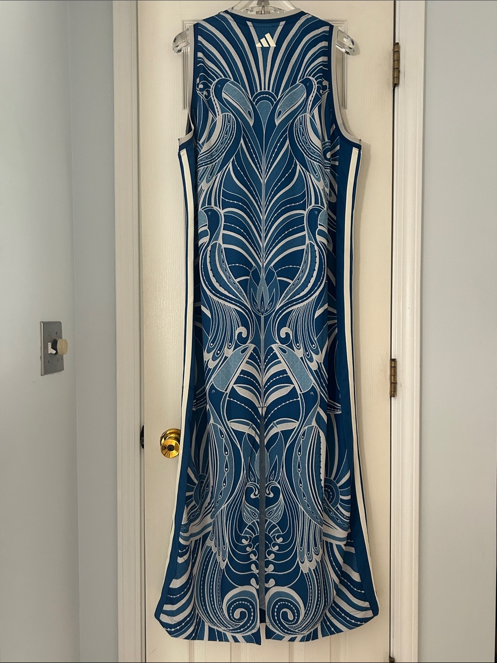 adidas x Farm Rio Floral Blue Printed Sleeveless Maxi Dress Toucans NWT Sz XL - Picture 12 of 13